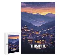 Thimphu, Bhutan at Night Challenging Puzzle for Adults, 1000 PCS - Family Puzzle Night; for Couples, Friends And Family