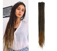 Thin 0.6cm Synthetic Dreadlock Extensions Handmade 20Inch 20 Strands Crochet Hair Long Crochet Braids Hip-Hop Style Soft Dreads Hair Extensions, MT1B-27#