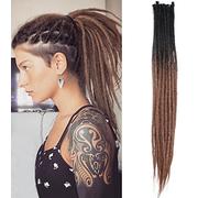Thin 0.6cm Synthetic Dreadlock Extensions Handmade 24Inch 20 Strands Crochet Hair Long Crochet Braids Hip-Hop Style Soft Dreads Hair Extensions