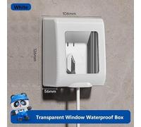 Thin 86 Switch with View, | Dustproof Socket Box Bathroom Kitchen, Install PC Outlet Protector Gray
