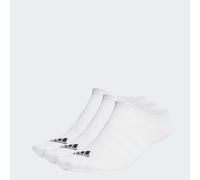adidas Unisex Thin and Light 3 Pairs No Show Socks, White/Black, XS