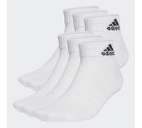 adidas Sportswear Unisex Sportswear Ankle Socks - 6 Pack - White/black, White, Size M, Men White