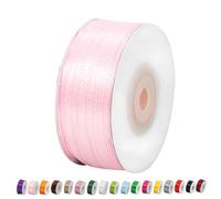 Thin Baby Pink Ribbon 3mm Satin Ribbons for Gift Wrapping,91m Silk Thick Wrapping Ribbon Balloon Ribbons Pink for Crafting,Christmas,Wedding,Hair Bows,Bouquets,Party,Cake Decorations