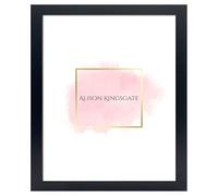 Thin Black 13x13 Frame Square Picture Frames With Clear Perspex Sheet and Wall Hanging Hooks - Square 13 x 13 Inch Black Photo Frame - Handmade Frames In Multiple Colors & Sizes