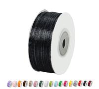 Thin Black Satin Ribbon 3mm, 91m for Gift Wrapping, Balloon, Cake, Silk Thick - Crafting, Halloween, Party, Xmas, Wedding Car, Hair Bows, Cake Decorations