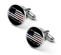 Thin Blue And Red Line US Police Firefighter Fashion Cufflinks for Men Classic Shirts Cuff Links Set for Wedding Business 2.0cm