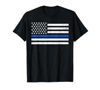 Thin Blue Line American Flag Police Officer Law Enforcement T-Shirt