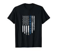 Thin Blue Line Flag for Police Sergeant Value Graphic T-Shirt, Men, Black, XL