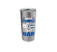 Thin Blue Line - Happy People Know a Police Dad Stainless Steel Insulated Tumbler