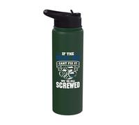 Thin Blue Line - If The Police Dad Cant fix it Stainless Steel Insulated Water Bottle