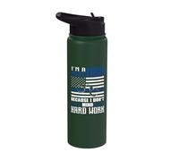 Thin Blue Line - Im a Police Mom Because I Don't Mind Stainless Steel Insulated Water Bottle