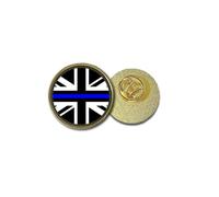 Thin Blue Line Lapel Pin - Front Line UK Police Support Flag Badge first responders
