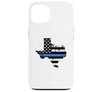 Thin Blue Line Police Officer Cop Flag In Texas State Map Case for iPhone 13