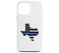 Thin Blue Line Police Officer Cop Flag In Texas State Map Case for iPhone 13 Pro Max