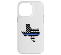 Thin Blue Line Police Officer Cop Flag In Texas State Map Case for iPhone 14 Pro Max