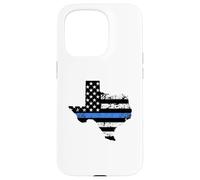 Thin Blue Line Police Officer Cop Flag In Texas State Map Case for iPhone 15 Pro