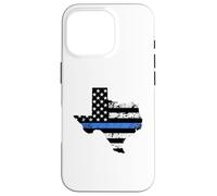 Thin Blue Line Police Officer Cop Flag In Texas State Map Case for iPhone 16 Pro