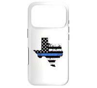 Thin Blue Line Police Officer Cop Flag In Texas State Map Case for iPhone 17 Pro