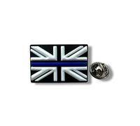 Thin Blue Line Union Jack 3D Silicone Pin Badge, British Flag Design