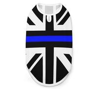 Thin Blue Line United Kingdom Flag Breathable Dog Shirts Clothes Printed Sleeveless Vest Soft Summer Tank Top for Small Medium Large Pet