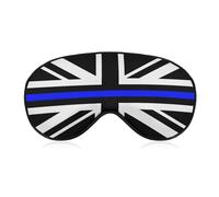 Thin Blue Line United Kingdom Flag Comfortable Sleep Mask with Adjustable Strap Soft Eyeshade for Night Sleeping Flight Nap Travel