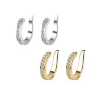 Thin Chunky Ear Cuffs Non Piercing for Women,Ear clip for women, simple ear bone clip for non-pierced ears (2 pairs-a)
