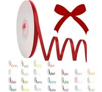 Thin Claret Red Ribbon 6mm,Satin Ribbon Solid Color Fabric Ribbon.Silk Satin Roll,91m Claret Red Balloon Ribbon.for VJ Day 80th Anniversary Decorations Birthday Gift Wrapping DIY Crafts Hair