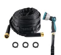 Thin Collapsing Vessel Water Hose 3/4 Inch Connection with Twist Immune Plan and Multiple Sprinkle Patterns Permanent Marine Water Hose