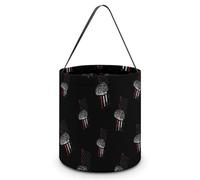 Thin Fire Firefighter Line Flag Halloween Reusable Easter Goodie Tote Bags with Handles for Trick Or Treating Bucket