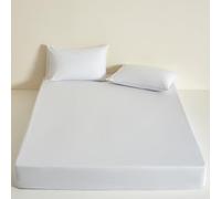 Thin Fitted Sheet Soft Cotton Bedspread For Mattresses 5-30 Cm Thick Single Double Queen King Bed Sheet- Bedding, Mattress Cover For Family Bedrooms, Washable(90x200+20cm,White)