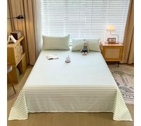 Thin Flat Sheet Single Double Super King-Size Printed Bed Sheets Soft Cotton Bedding Sheet Mattress Accent Blanket For Bedroom Hotel Home, Breathable, Washable(245x270cm,Green 3)