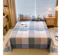 Thin Flat Sheet Single Double Super King-Size Printed Bed Sheets Soft Cotton Bedding Sheet Mattress Accent Blanket For Bedroom Hotel Home, Breathable, Washable(245x270cm,F)