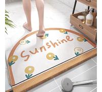 Thin Flowers Bath Mat Elegant Bathroom Rugs Non Slip Rubber Backing Diatomaceous Earth Super Absorbent Bathroom Mat Shower Rug(Yellow,40x60cm)