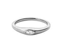 Thin Gold Rings for Women 14K Real Gold, Wedding Band Unique 585 White Gold Round with White Marquise Shape Moissanite Trendy Jewelry for Wife Size L 1/2