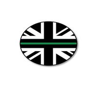 Thin Green Line Union Jack Car Sticker - Armed Forces & Veterans | British Army, RAF & Royal Navy Support, Remembrance Day & Poppy Appeal Gift, Patriotic Pride for Windows & Bumpers, Families
