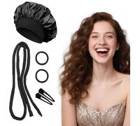 Thin Heatless Curling Rod Set for Overnight Curls No Heat, Adjustable Flexible Rods, with Satin Bonnet, Sleeping Curlers for Long & Short Hair Soft Hair Rollers