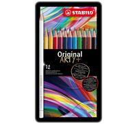 Thin Lead Colouring Pencil - STABILO Original - ARTY+ - Tin of 12 - Assorted Col