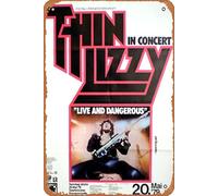 Thin Lizzy concert poster Poster Retro Metal Tin Sign Vintage Sign for Home Coffee Wall Decor 8x12inch
