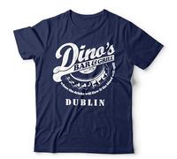 Thin Lizzy Dino’s Bar and Grill Unisex T-Shirt | Rock Lynott Fathers Day Tee - 2XL Navy