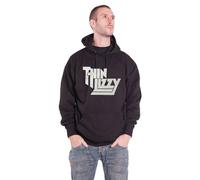 Thin Lizzy Hoodie Stacked Logo Pullover Hoodie L Black