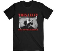 Thin Lizzy Men's Live & Dangerous T-Shirt in Black | Size: 2XL Thin Lizzy Black 2XL