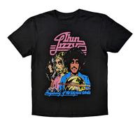 Thin Lizzy Men's Vagabonds Of The Western World Tracklist Back Print Cotton T-Shirt in Black | Size: Small Thin Lizzy Black S