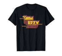 Thin Lizzy Nightlife Album Distressed Red Logo T-Shirt, Men, Black, 6X-Large