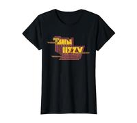 Thin Lizzy Nightlife Album Distressed Red Logo T-Shirt, Women, Black, Large