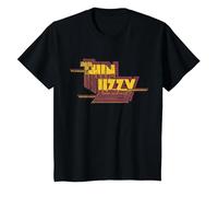 Thin Lizzy Nightlife Album Distressed Red Logo T-Shirt, Youth, Black, Large