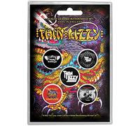 Thin Lizzy Pack of 5 Official Chinatown Band Logo Brooches Set of 5 Size One Size, Mehrfarbig, One size