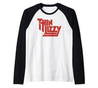 Thin Lizzy - Red Logo On White Raglan Baseball Tee