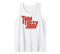 Thin Lizzy - Red Logo On White Tank Top