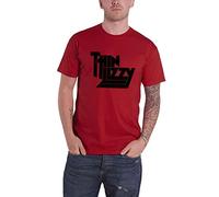 Thin Lizzy T Shirt Band Logo Official Mens Red S