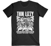 Thin Lizzy T Shirt Jailbreak Flyer Band Logo Official Mens Black XL